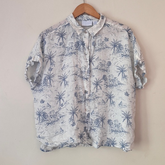 NWOT Martha Stewart 100% linen blouse  - size L - Picture 1 of 5